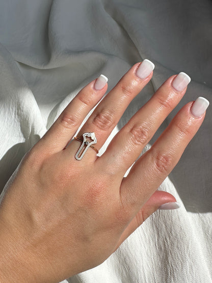 Antique Art Deco Elongated White Enamel Diamond Ring 14k Yellow Gold Sz 7.75