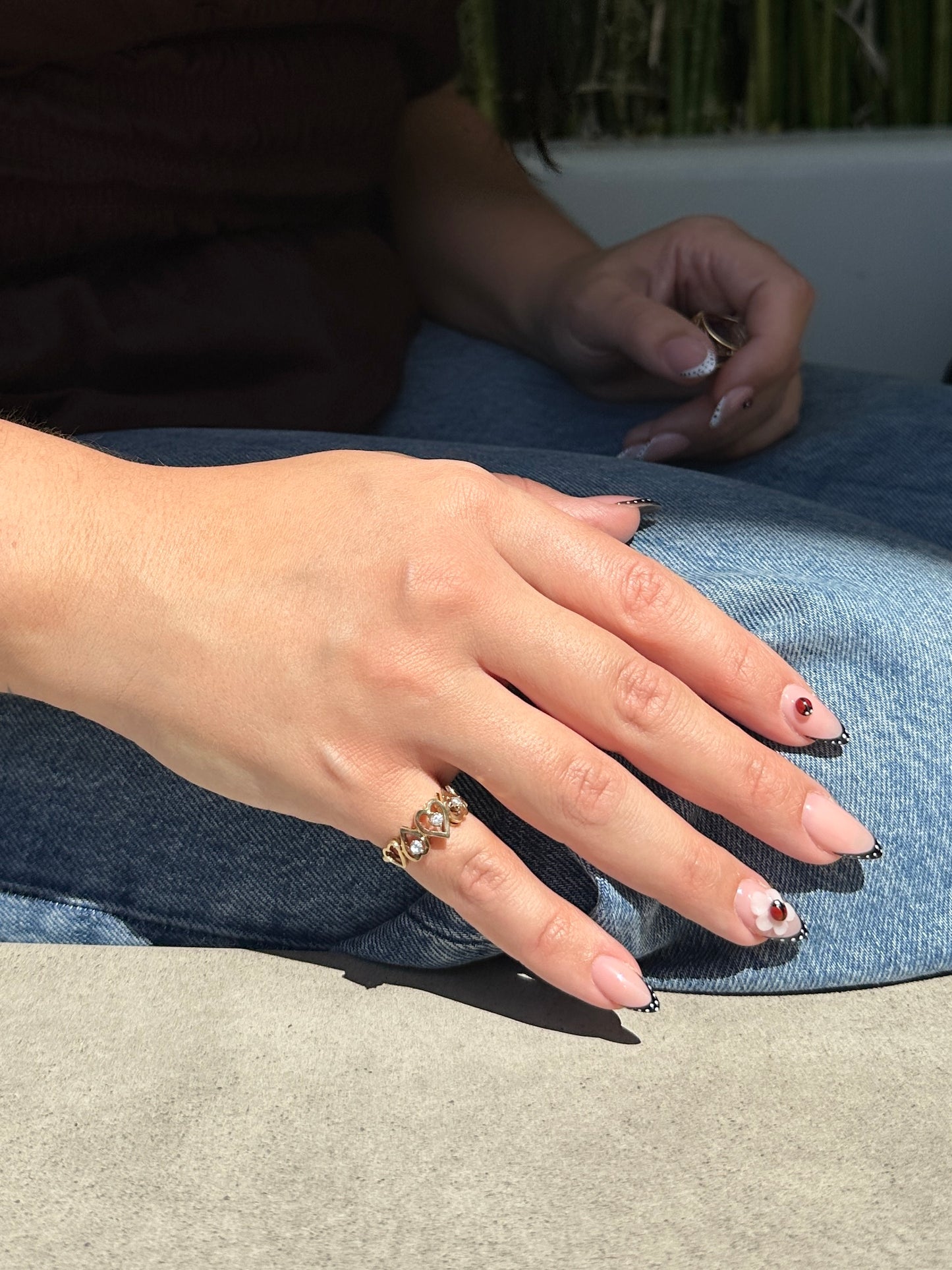 Vintage 14k Yellow Gold Diamond Heart Ring Sz 6.75 Band Estate Fine Jewelry