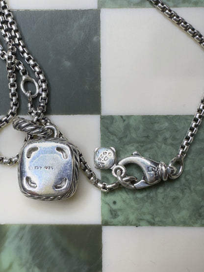 David Yurman Amethyst Diamond Petit Albion Pendant Silver 925 Necklace