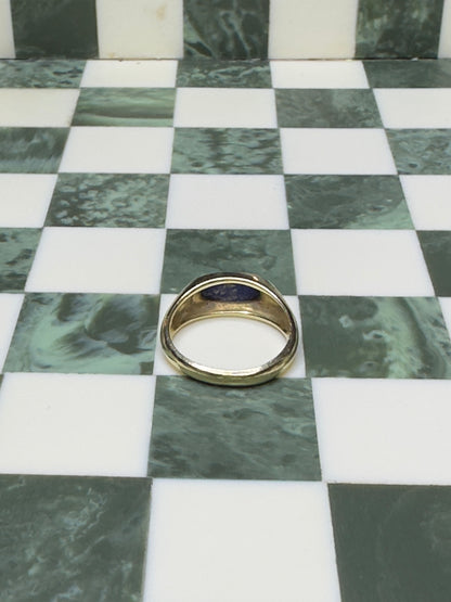 1960's / 70's 14k Yellow Gold Lapis Lazuli Signet Stacking Ring Size 6.5 3.98g