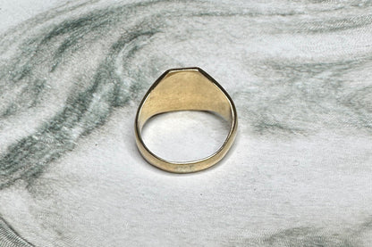 Vintage Art Deco Square Signet Ring 10k Rose Gold Sz 8.25 Fine Jewelry Band